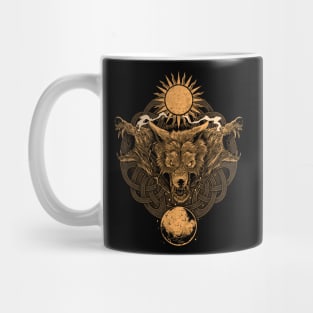 Norse Ragnarok Wolves Viking Mythology Pagan Fenrir Wolf Mug